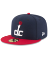 New Era Men's Washington Wizards Official Team Color 2tone 59fifty Fitted Hat In Navy,red