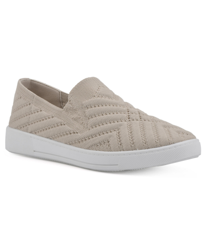 White Mountain Upbear Slip On Sneakers In Taupe Fabric