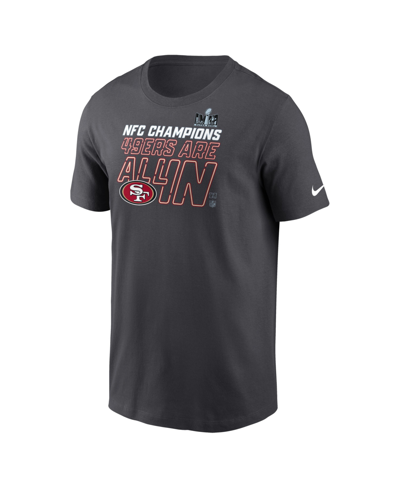 Nike San Francisco 49ers 2023 Nfc Champions Trophy Collection  Men's Nfl T-shirt In Grey