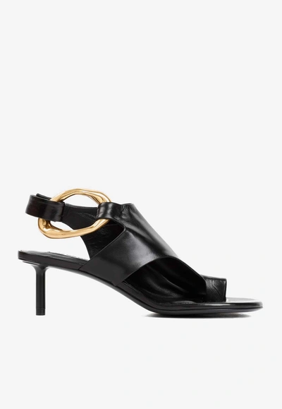 Jil Sander Open-toe Leather Sandals In Black