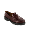 Mia Amore Hali Lug Sole Penny Loafer In Cordovan