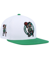 Mitchell & Ness Men's  White, Green Boston Celtics Side Core 2.0 Snapback Hat In White,green