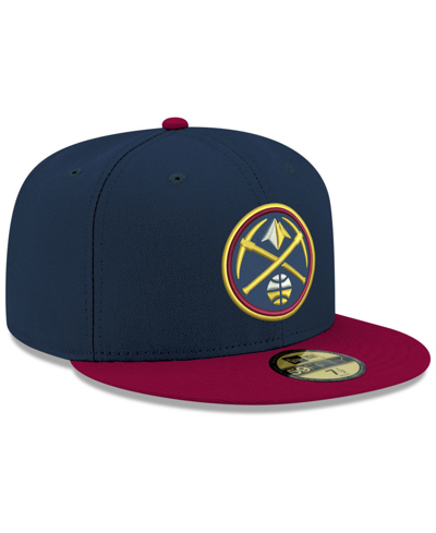 New Era Denver Nuggets Basic 2 Tone 59fifty Fitted Cap In Navy,maroon