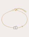 Zoe Lev 14k Yellow Gold Diamond Initial & Bezel Bracelet In B/gold
