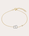 Zoe Lev 14k Yellow Gold Diamond Initial & Bezel Bracelet In Gold