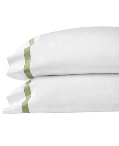 Sferra Estate Woven Cotton Pillowcase Pair, Standard In White,willow