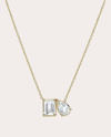 ZOE LEV WOMEN'S WHITE TOPAZ TOI ET MOI PENDANT NECKLACE