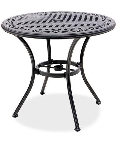 Agio Wythburn Mix And Match 32" Round Cast Aluminum Outdoor Bistro Table In Pewter Finish