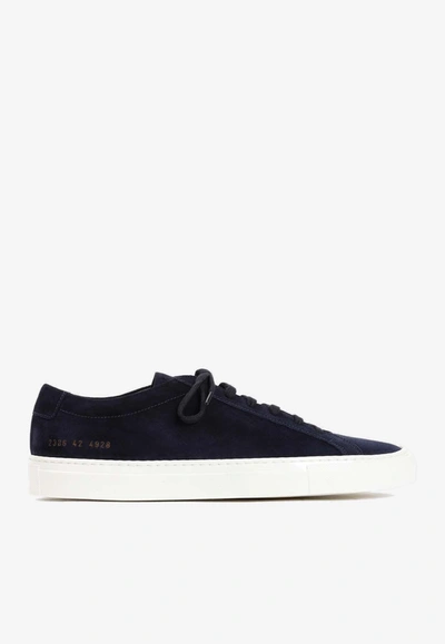 Common Projects Achilles Low Suede Sneaker In Black