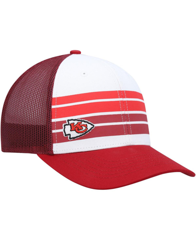 47 Brand Kids' Big Boys And Girls ' White, Red Kansas City Chiefs Cove Trucker Snapback Hat In White,red