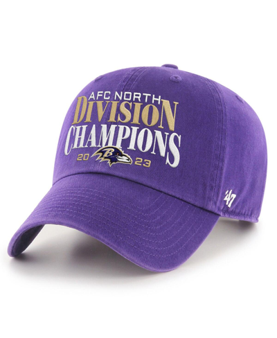 47 Brand Men's ' Purple Baltimore Ravens 2023 Afc North Division Champions Clean Up Adjustable Hat