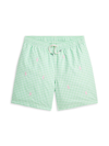 Polo Ralph Lauren Kids' Toddler And Little Boys Traveler Drawstring Waistband Swim Trunk In Classic Gingham Lime