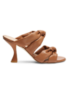 Stuart Weitzman Women's Playa 85mm Knotted Leather Slides In Tan