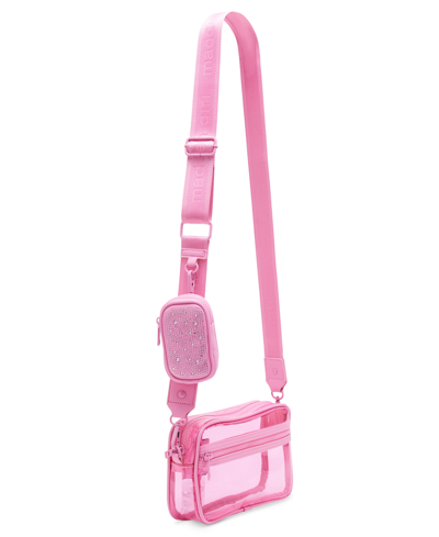 Madden Girl Remi Clear Camera Crossbody Bag In Light Pink