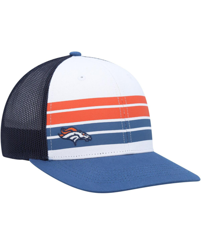 47 Brand Kids' Big Boys ' White, Blue Denver Broncos Cove Trucker Snapback Hat In White,blue