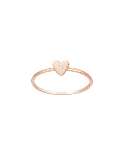 Ariana Rabbani 14k Rose Gold Heart With One Diamond Ring