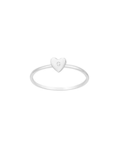 Ariana Rabbani 14k White Gold Heart With One Diamond Ring