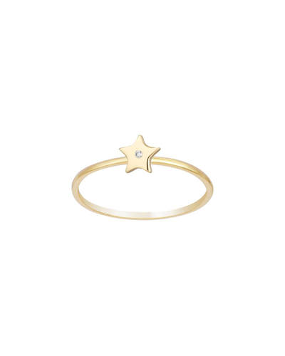 Ariana Rabbani 14k Yellow Gold Star With One Diamond Ring