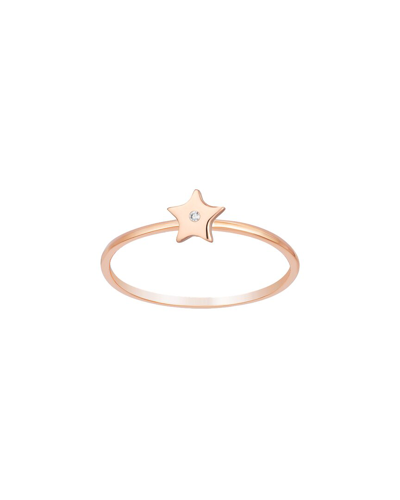 Ariana Rabbani 14k Rose Gold Star With One Diamond Ring