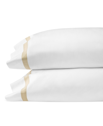 Sferra Estate Woven Cotton Pillowcase Pair, King In White,sand