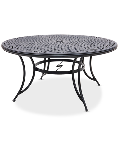 Agio Wythburn Mix And Match 60" Round Cast Aluminum Outdoor Dining Table In Pewter Finish