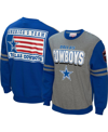 MITCHELL & NESS MEN'S MITCHELL & NESS ROYAL DALLAS COWBOYS ALL OVER 2.0 PULLOVER SWEATSHIRT