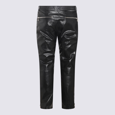 Alexander Mcqueen Black Leather Trousers In Negro