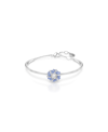 SWAROVSKI FLOWER, BLUE, RHODIUM PLATED IDYLLIA BANGLE BRACELET