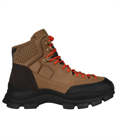 Ambush Lug-sole Hiking Boots In Beige/black