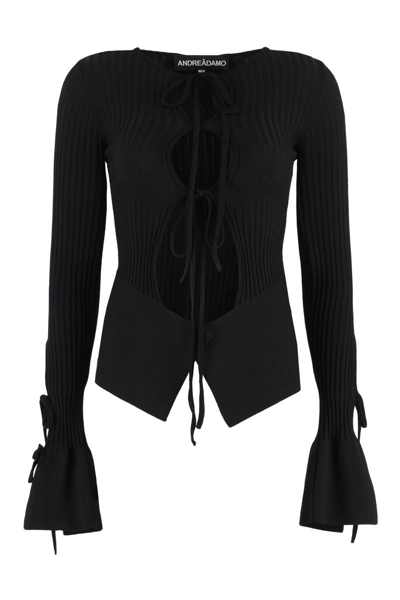 Andreädamo Andreādamo Knitted Cardigan In Black