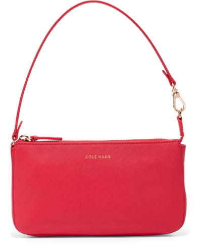 Cole Haan Go Anywhere Small Saffiano Leather Wristlet In Hot Chilli