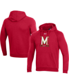 UNDER ARMOUR MEN'S UNDER ARMOUR RED MARYLAND TERRAPINS PRIMARY SCHOOL LOGO ALL DAY RAGLAN PULLOVER HOODIE