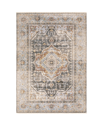 Jhb Design S Kumar Kum06 Gray And Blue 3'3" X 5' Area Rug In Gray,blue