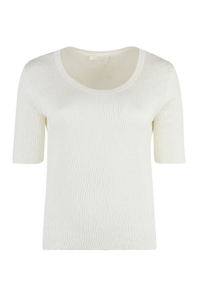 Chloé Short Sleeve Sweater In White