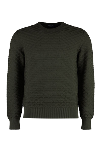 Drumohr Cotton Long Sleeve Jumper In Green