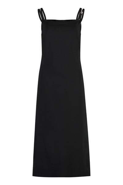 Gucci Side Slit Detail Midi Dress In Black