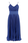 Max Mara Plisse Midi Dress In Blue