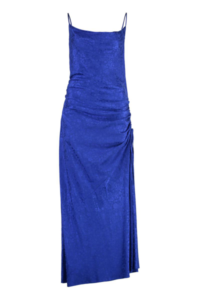 P.a.r.o.s.h Runa Jacquard Midi Dress In Blue