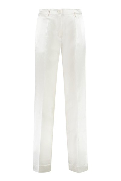 P.a.r.o.s.h Viscose And Silk Trousers In Ivory