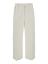 Thom Browne White Relaxed Pants With 4bar Rwb Detail In Cotton Woman In White
