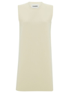 Jil Sander Sleeveless Round Neck A-line Dress In White