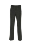 Prada Wool Pant In Dark Grey Blend In Gray