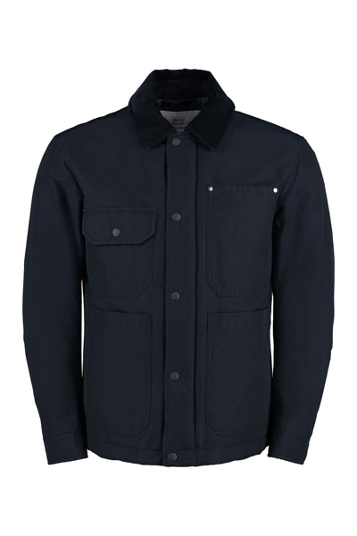 Woolrich Duster Raincoat In Blue