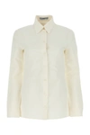 PRADA PRADA WOMAN IVORY PAPER AND VISCOSE SHIRT