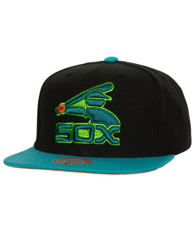 Mitchell & Ness Men's  Black, Teal Chicago White Sox Citrus Cooler Snapback Hat In Black,teal
