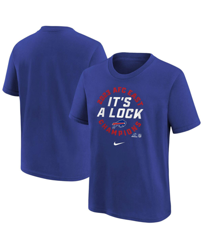 Nike Kids' Big Boys  Royal Buffalo Bills 2023 Afc East Division Champions Locker Room Trophy Collection T-s