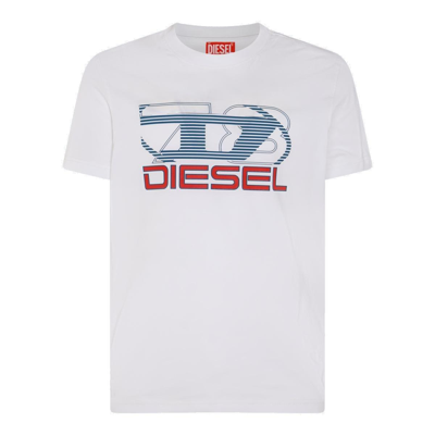 Diesel T-diegor-k74 Logo Printed Crewneck T-shirt In White