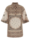 Zimmermann Lapel Short-sleeved Polo Shirt In Neutrals/brown