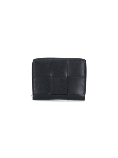 Bottega Veneta Cassette Zip Around Wallet In Black