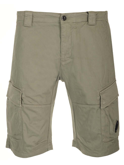 C.p. Company Lens-detailed Cargo Shorts In Agave Green